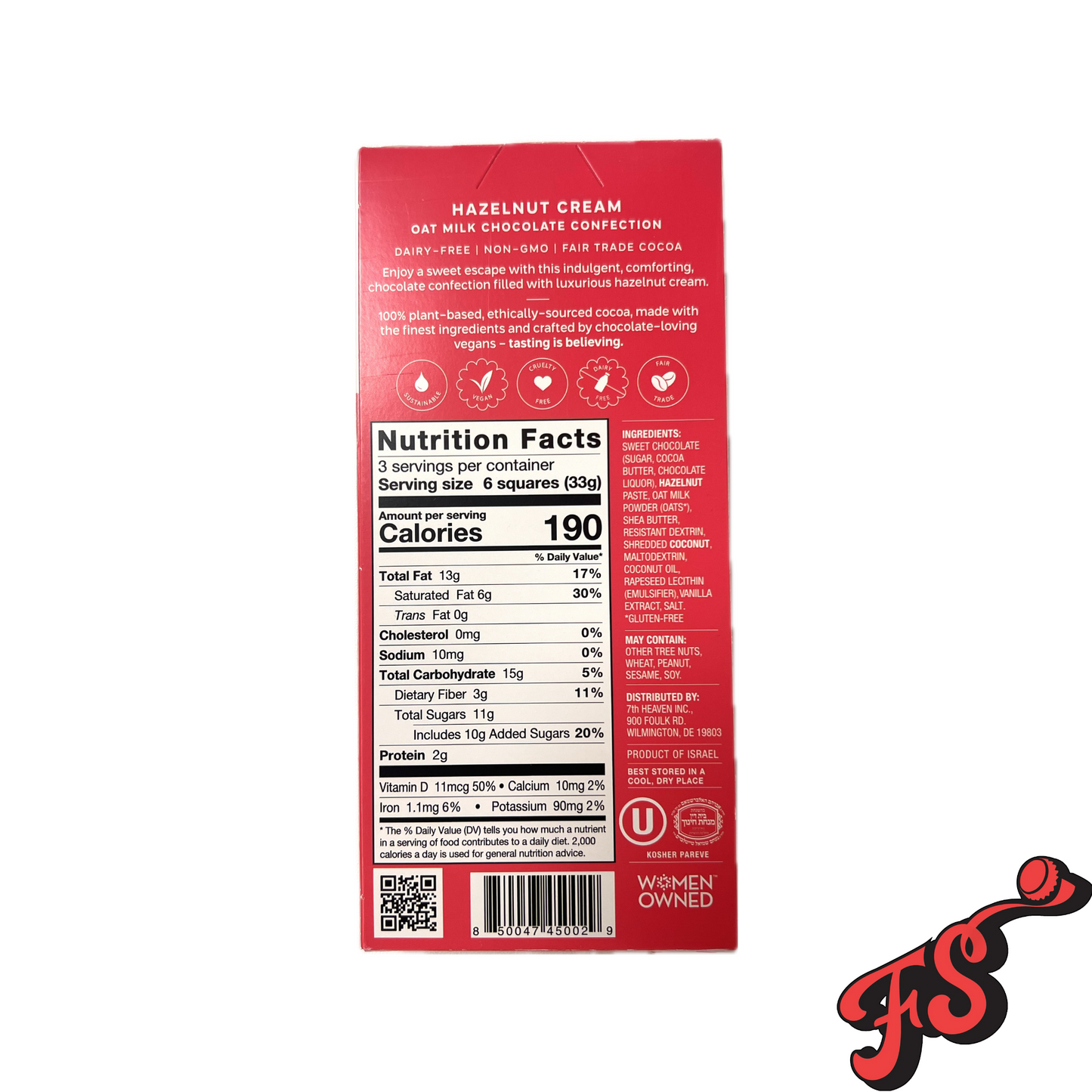 7th Heaven Dairy-Free Oat Milk Chocolate - Hazelnut Cream