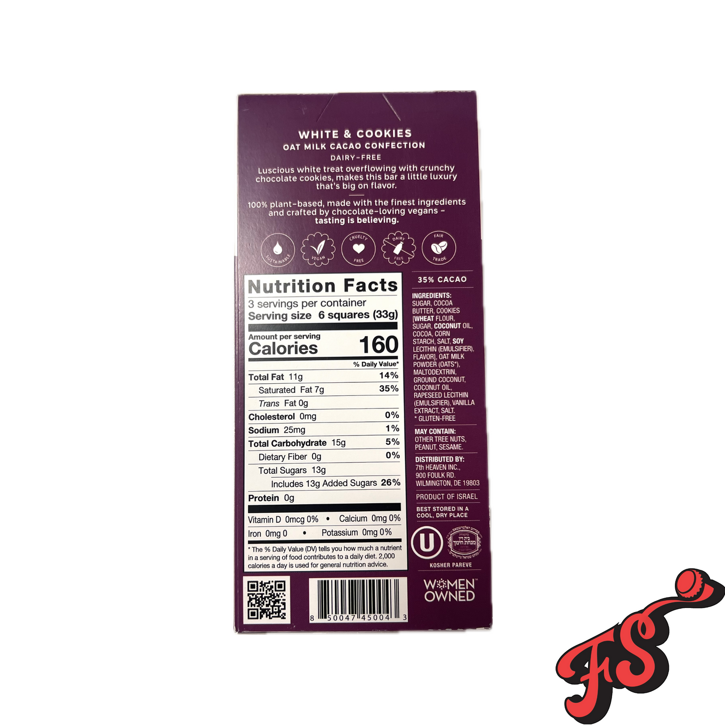 7th Heaven Dairy-Free Oat Milk Cacao - White & Cookies