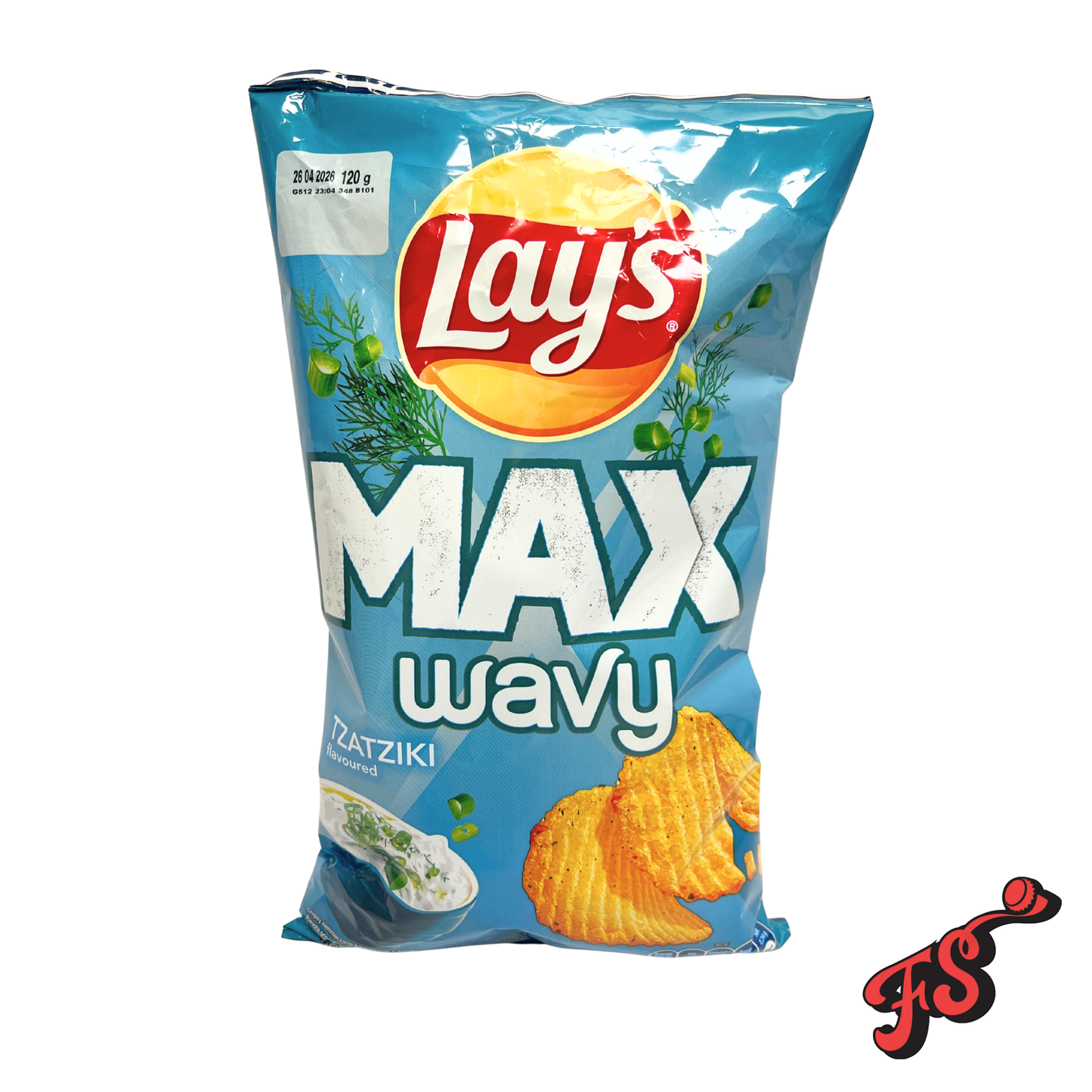 Lays MAX Wavy Tzatziki 120g (Denmark)