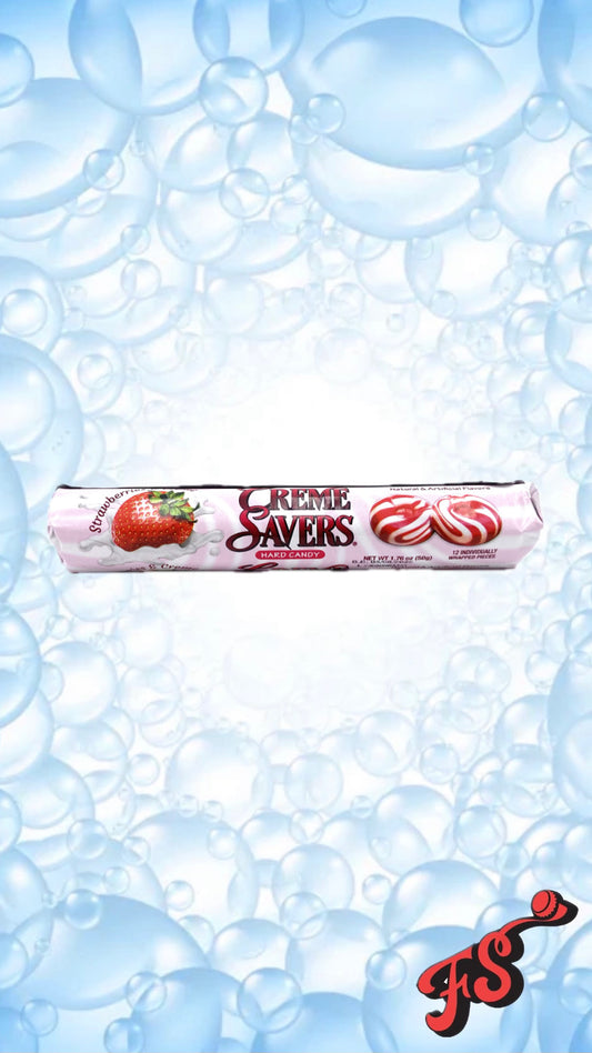 Creme Savers Hard Candy - Strawberry & Creme (Greece) - Full Service Exotic Snack Boutique