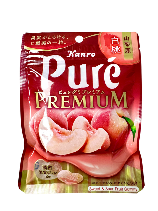 Kanro Pure Premium Peach Gummy Bursts