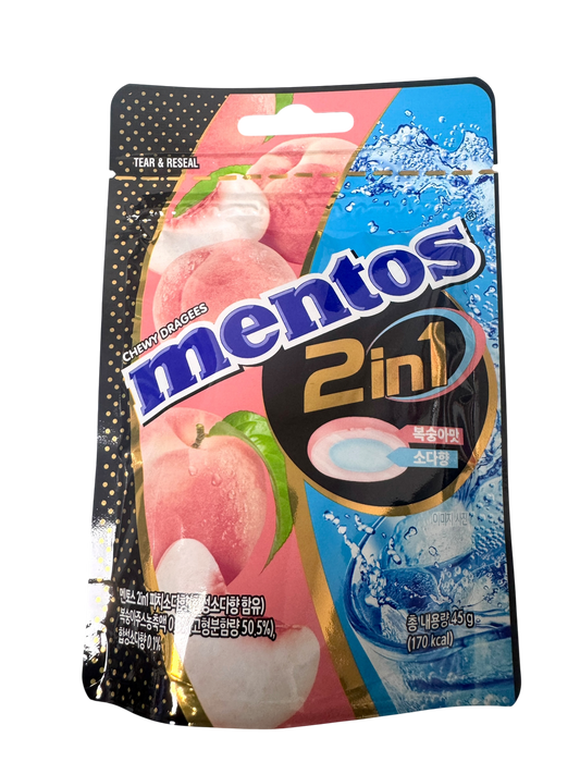 Mentos 2 in 1 Peach and Soda