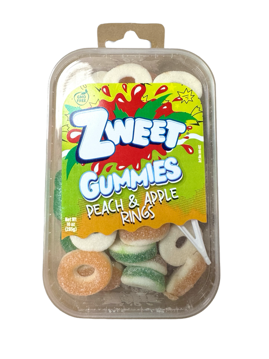 Zweet Gummies Peach & Apple Rings - Net Wt. 10 oz
