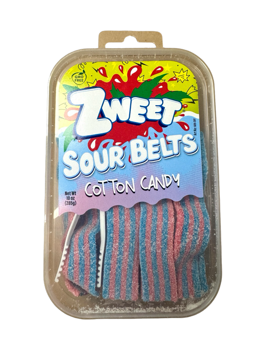 Zweet Sour Belts Cotton Candy - Net Wt. 10 oz
